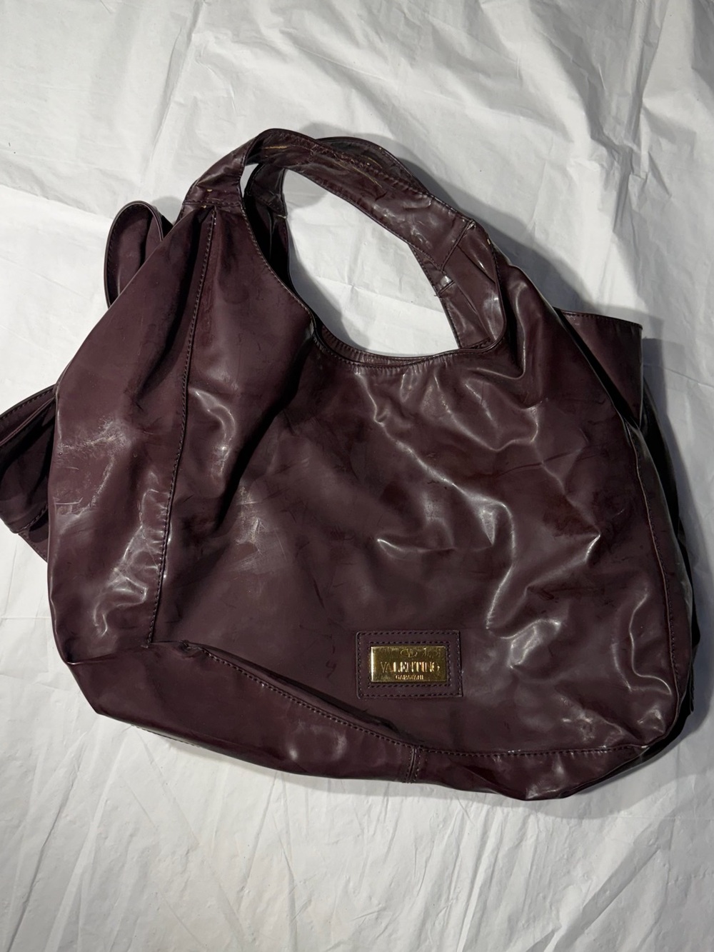 Valentino Garavani Plum Leather Hobo Bag - Picture 2 of 12
